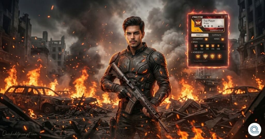 Battle Warrior Free Fire AI Photo Editing Prompt