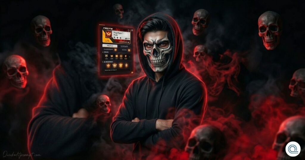 Skull Dark Theme Free Fire AI Photo Editing Prompt